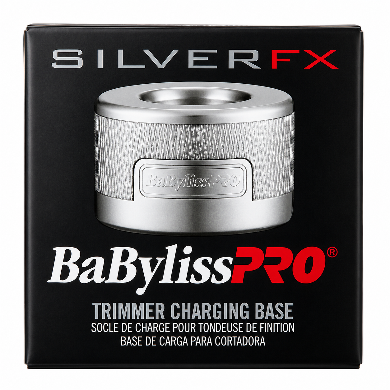 BaBylissPRO Silver Trimmer Charging Base Stylish & Convenient Charging Solution FX787BASE-S