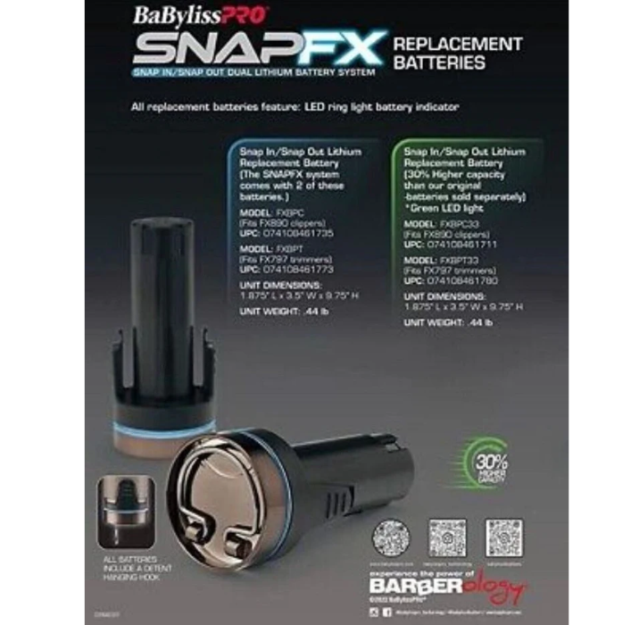 BaBylissPRO SnapFX Trimmer Battery High-Performance Replacement Battery FXBPT 