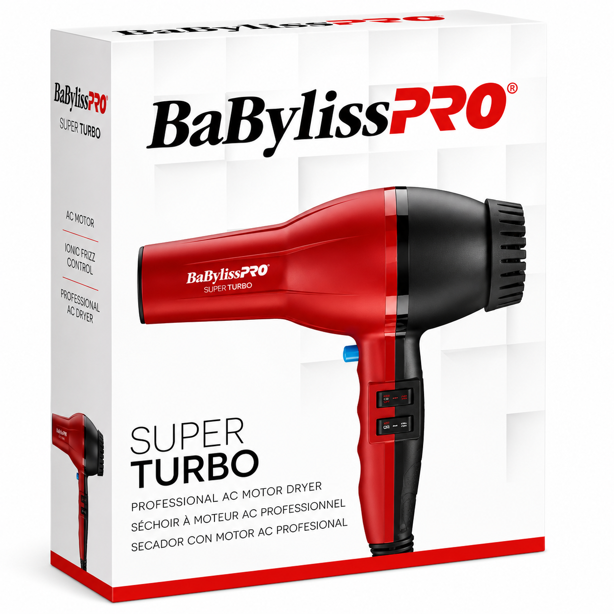 BaBylissPRO Super Turbo Dryer 2000 W Blow Dryer w/ 6 Heat & Speed Settings B307