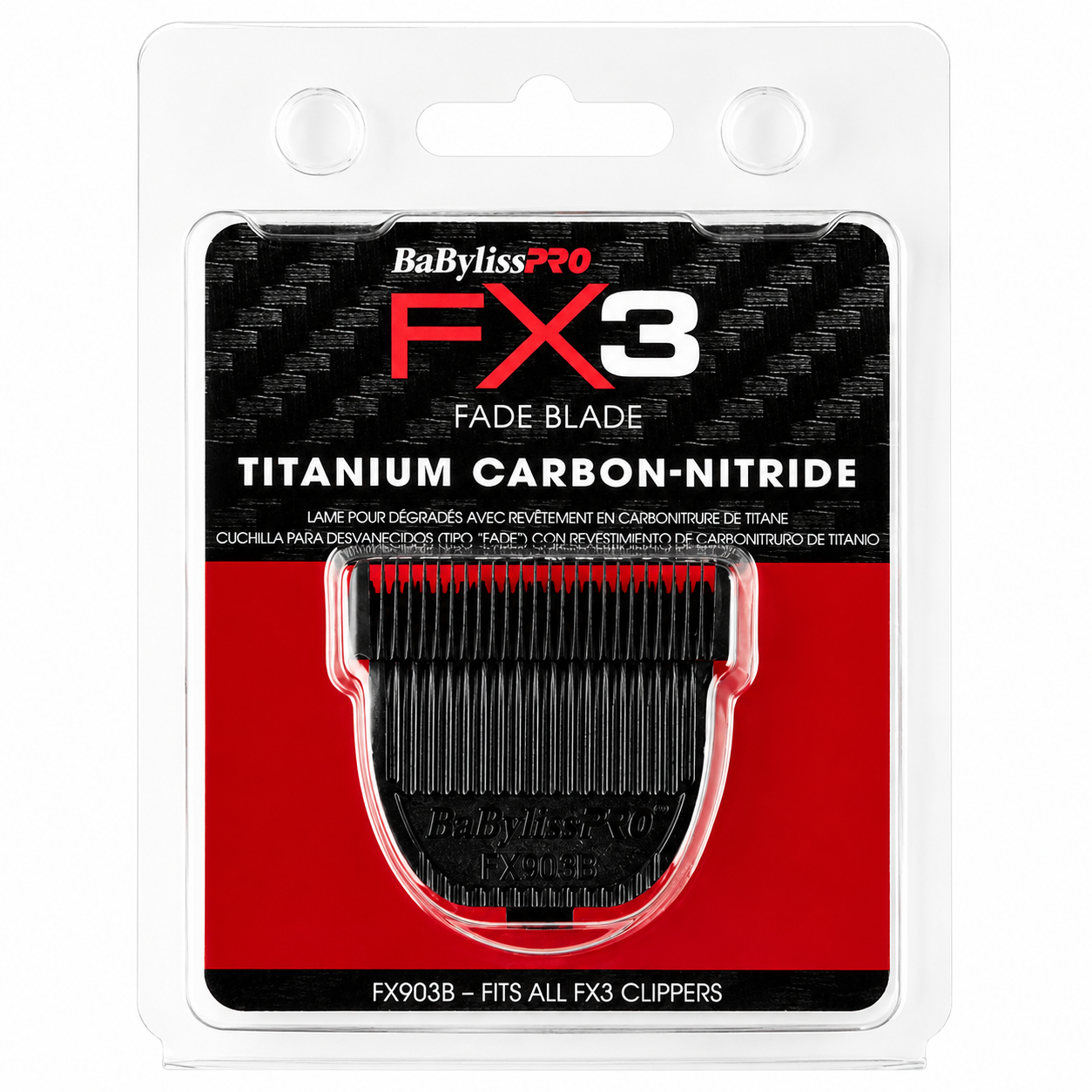 BaBylissPRO Titanium Carbon-Nitride Fade Replacement Blade for FX3 Clipper #FX903B