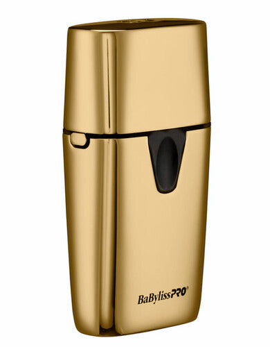 BaBylissPRO UV-Disinfecting Gold Double-Foil Shaver  FXLFS2G with gold cap angle