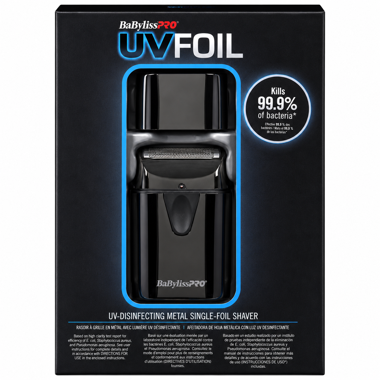 BaBylissPRO UV-Disinfecting Metal Single Foil Shaver FXLFS1