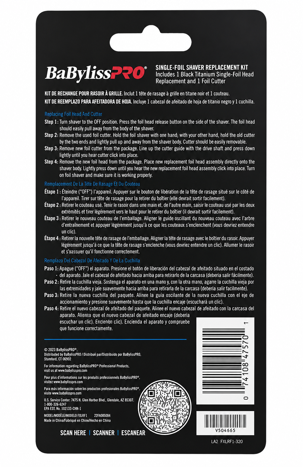 BaBylissPRO UVFoil Single Foil Replacement with Cutters FXLRF1