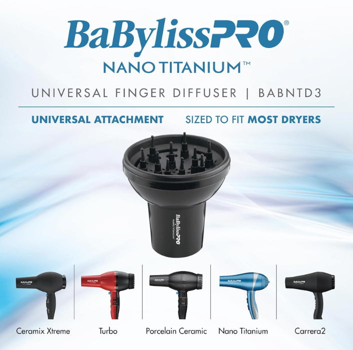 BaBylissPRO Universal Diffuser Enhance Curls, Add Volume, Reduce Frizz BABNTD3