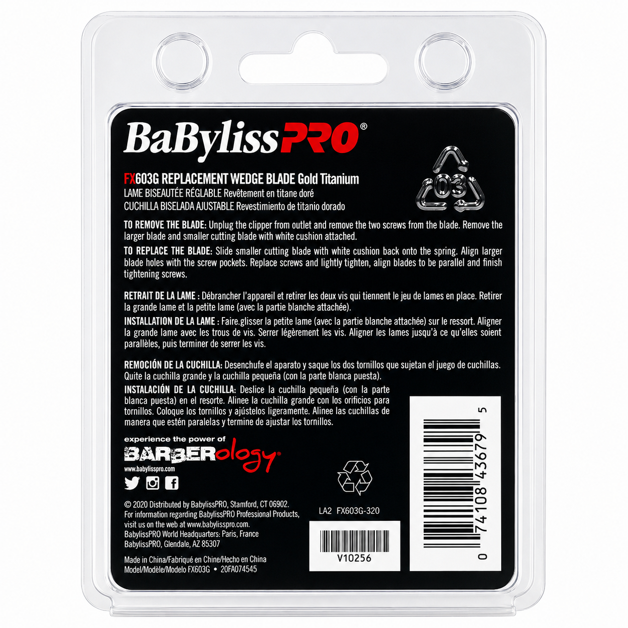 BaBylissPro Gold Titanium Replacement Wedge Blade FX603G