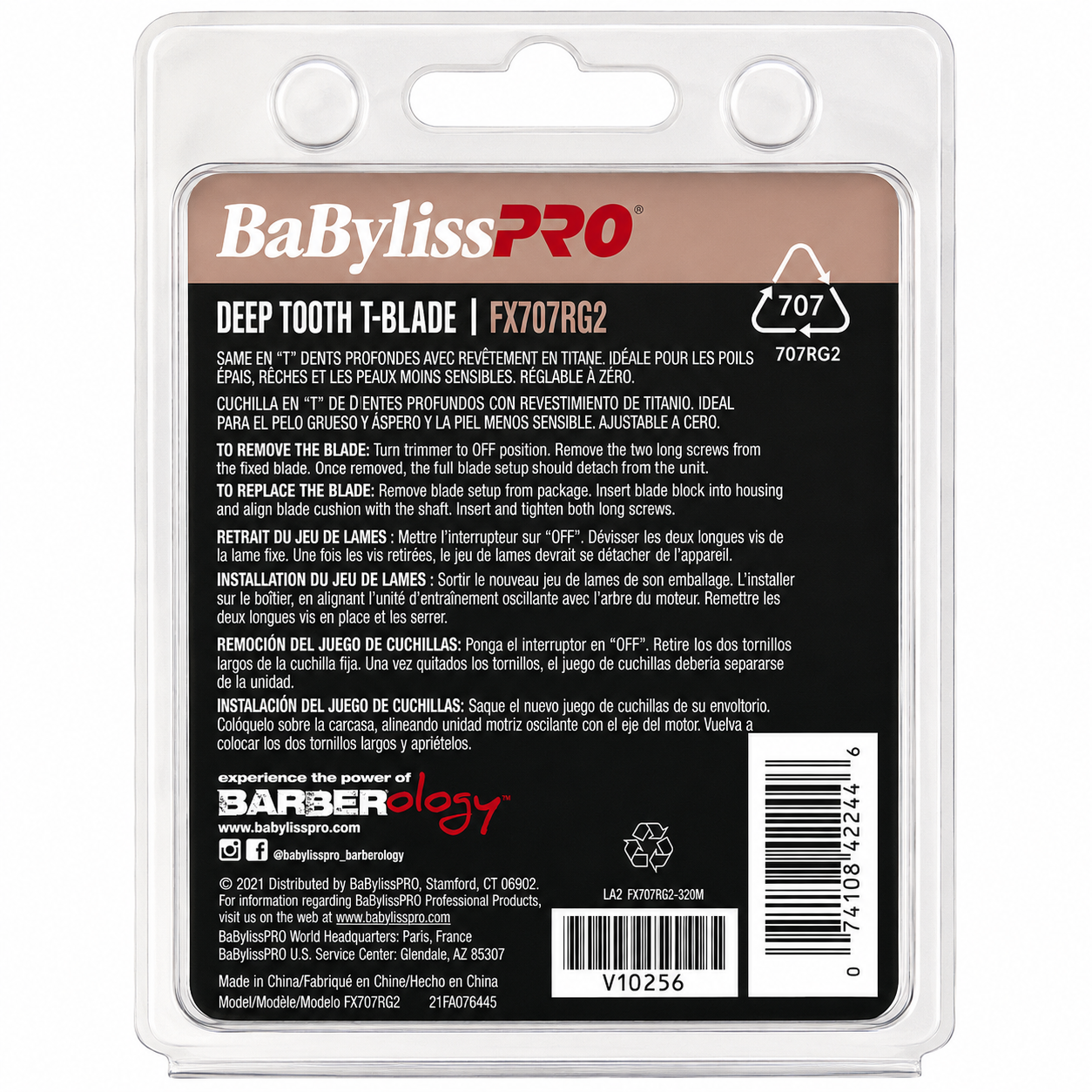 BaBylissPro Rose Gold Titanium 2.0mm Deep Tooth T-Blade FX707RG2