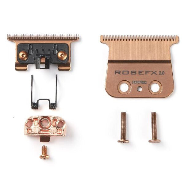 BaBylissPro Rose Gold Titanium 2.0mm Deep Tooth T-Blade FX707RG2 with accessories