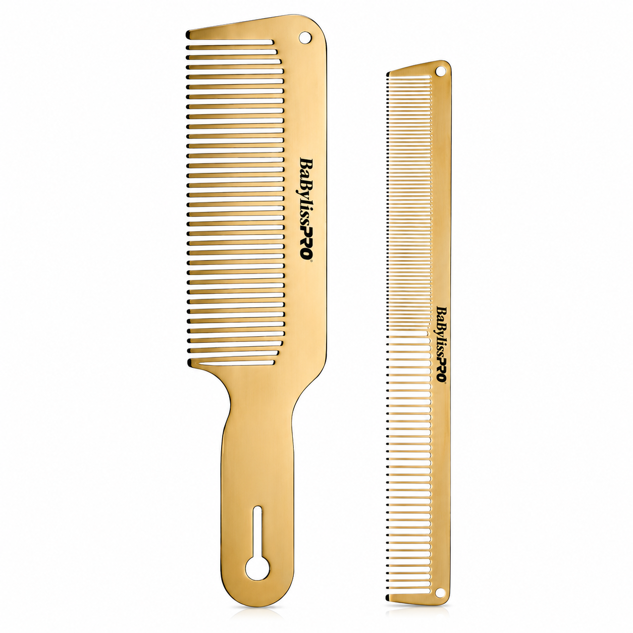 BaByliss GOLDFX Premium Metal Comb Set 2-Piece Gold Finish - BCOMBSET2G