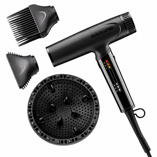 BaByliss Pro Nano Titanium Light Ionic High Speed Hair Dryer Matte Black BNTC9200MB