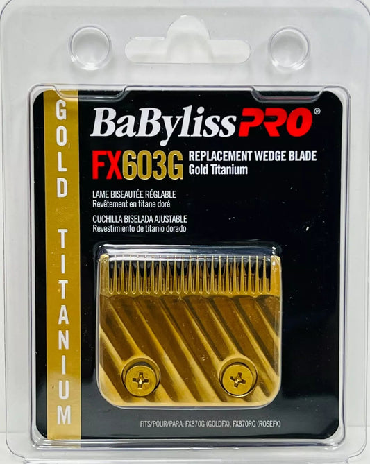 BaByliss Pro Replacement Wedge Blade Gold Titanium Fits GOLDFX & ROSEFX FX603G front