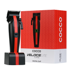 COCCO VELOCE LITE CLIPPER Black/Professional Lightweight Cordless Hair Clipper Red stripe Clip