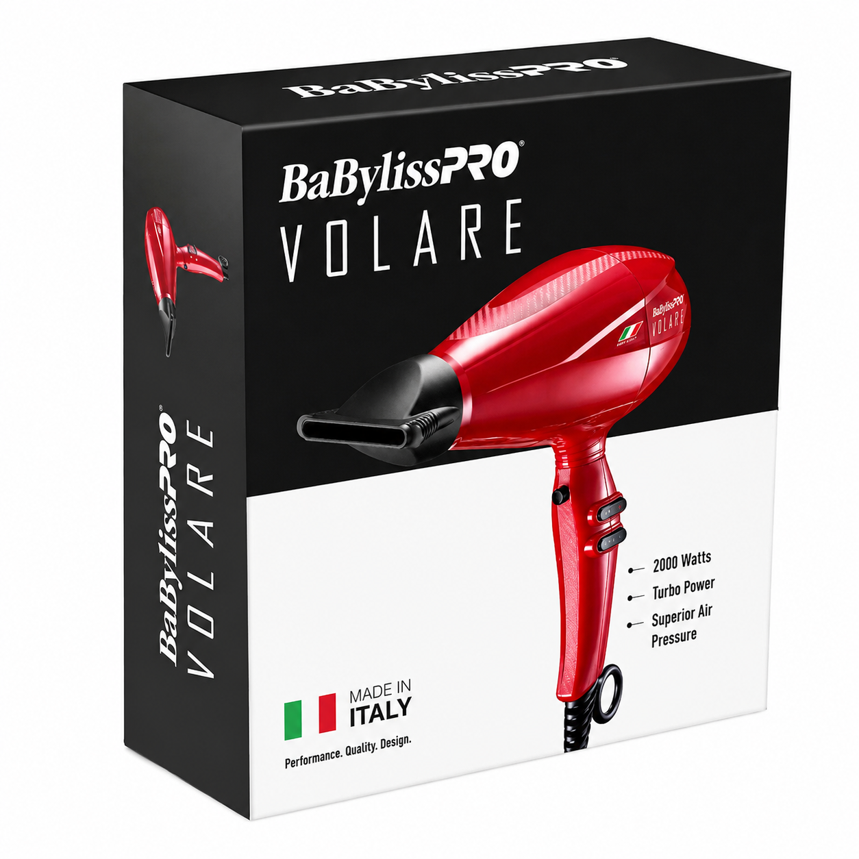 BaBylissPRO Volare V1 Hair Dryer Red Ferrari Designed Power for Elite Styling BRVOL1