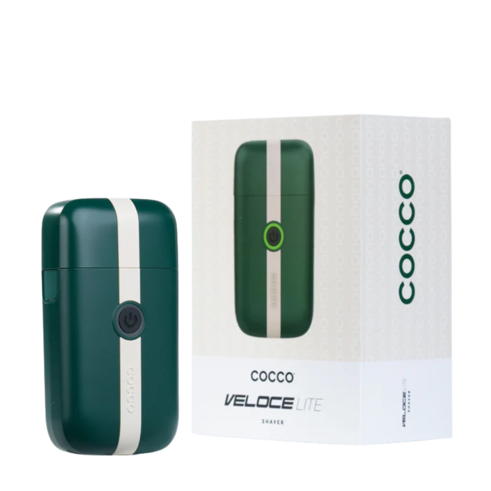 Cocco Veloce Lite Shaver (Green/White Stripe) Professional Foil Shaver 7000 RPM DC Motor
