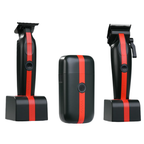 Cocco Veloce Lite Shaver, Trimmer & Clipper 3‑Piece Professional Barber Set Red stripe Clip + Red stripe trim + Red stripe shav