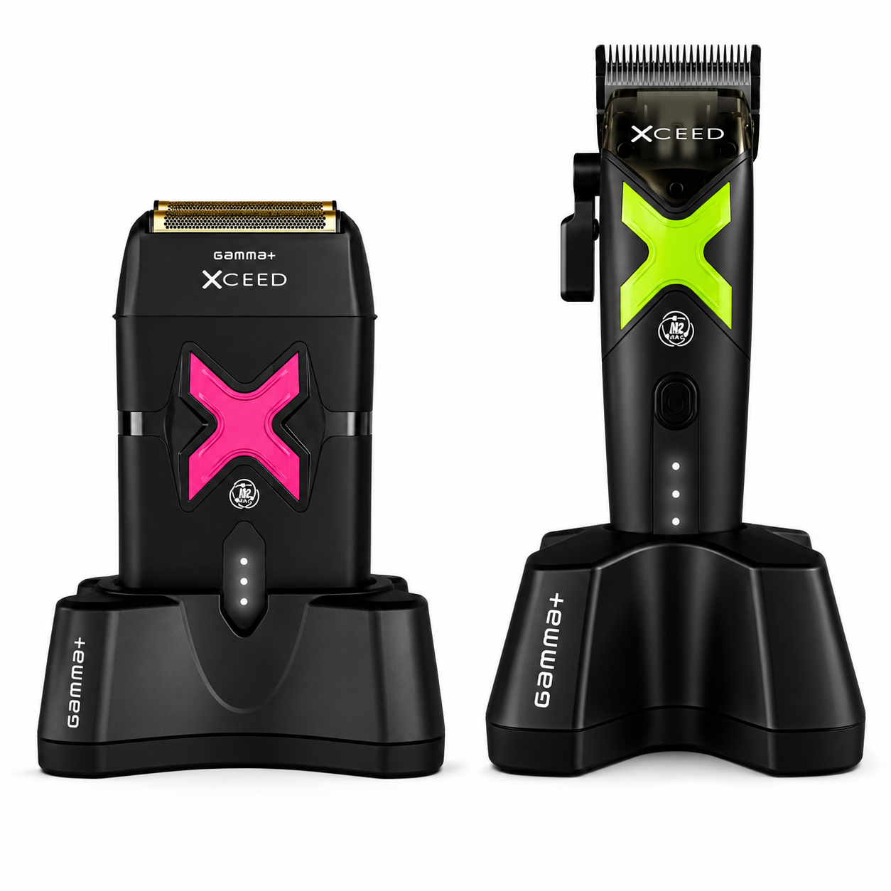 Gamma+ Double Foil Shaver Combo & XCEED Professional Clipper XCEEDClipper + XCEEDShaver