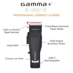 Gamma+ Shorty Clipper #GP605M black with description