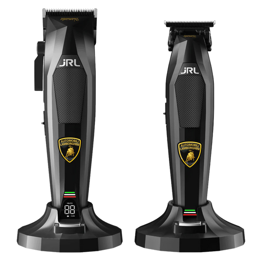 JRL x Lamborghini Diamante Combo Set – Black (DI2025B) – 8200 RPM Dual-Speed Clipper & Trimmer