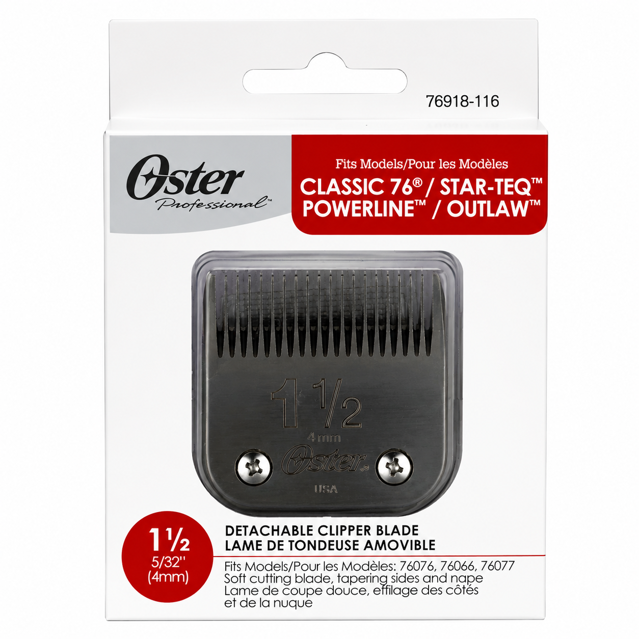 Oster Classic 76 Heavy-Duty Replacement Blade Size 1½ 76918‑116
