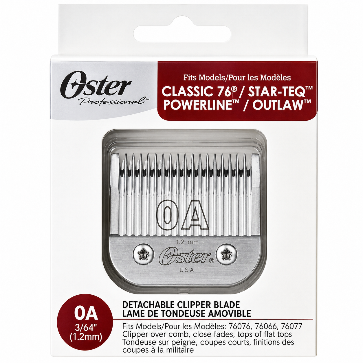 Oster Detachable Blade Size 0A Ultra‑Close Professional Clipper Blade 76918‑056