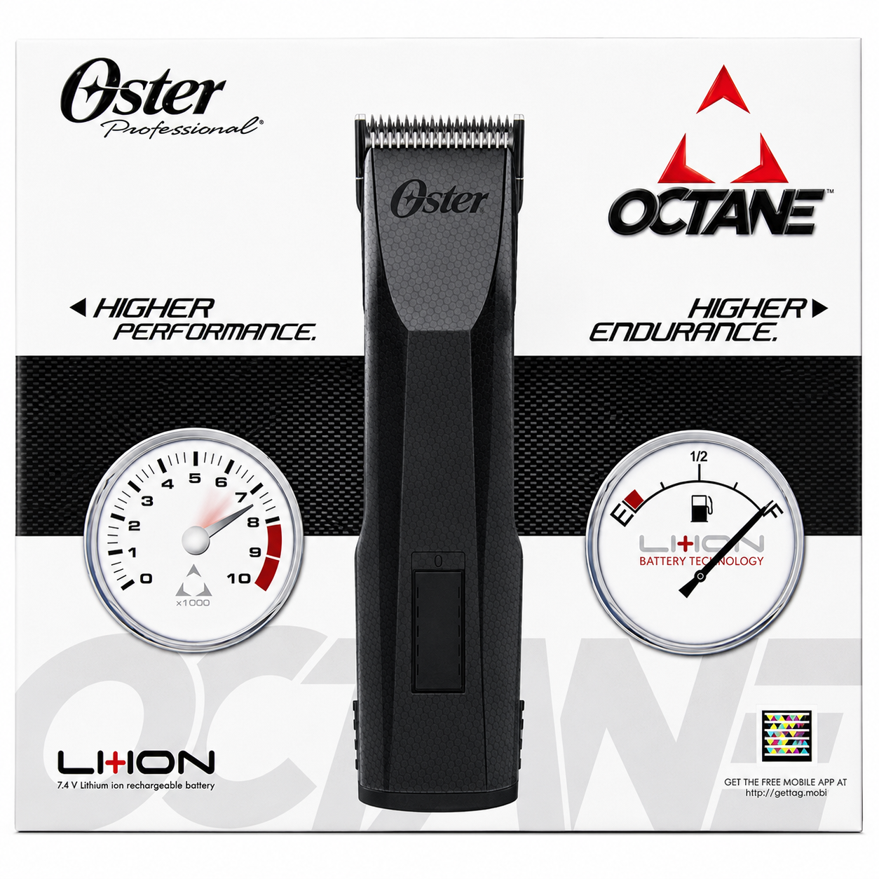Oster Professional Octane Cordless Clipper 76550-00 Lithium-Ion Heavy Duty Barber Clipper