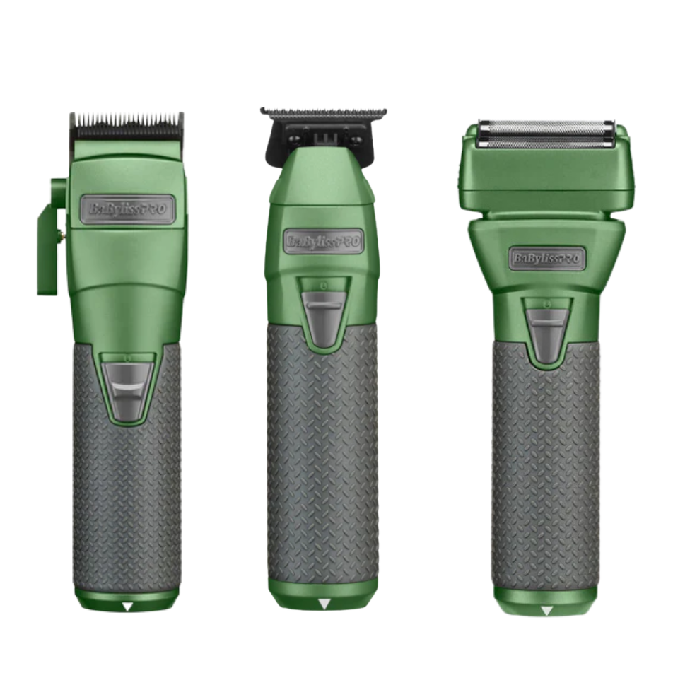 Premium BaBylissPRO FXONE Matte Green Grooming Bundle LFX899GC+LFX799GC+LFX79SGC