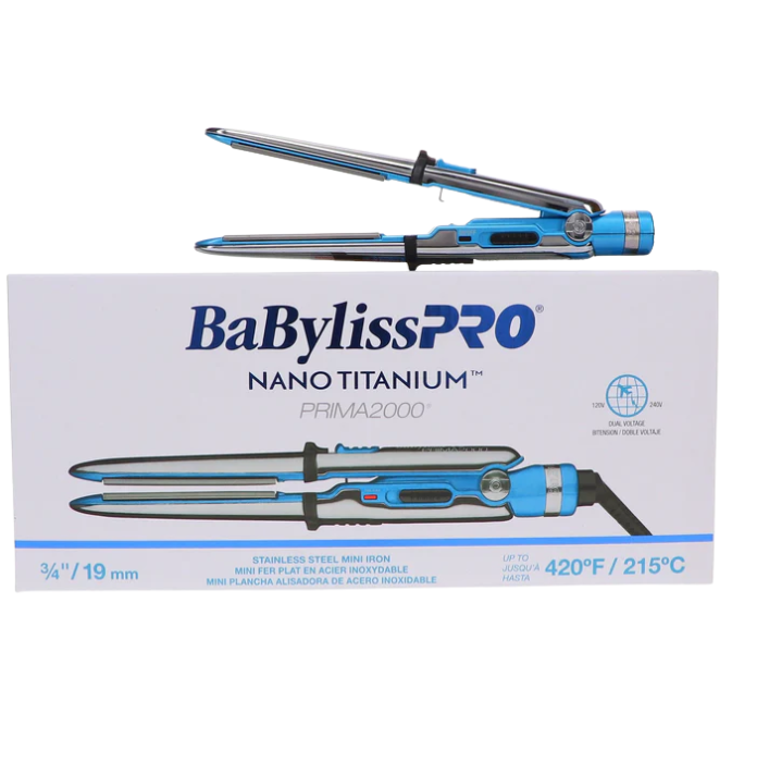 Prima2000 Mini Flat Iron 3/4" Travel Hair Styler Dual Voltage 420°F BNT2000UC