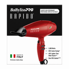 Red BaBylissPRO RAPIDO Blow Dryer 2000 Watts Professional Hair Dryer BRRAP1