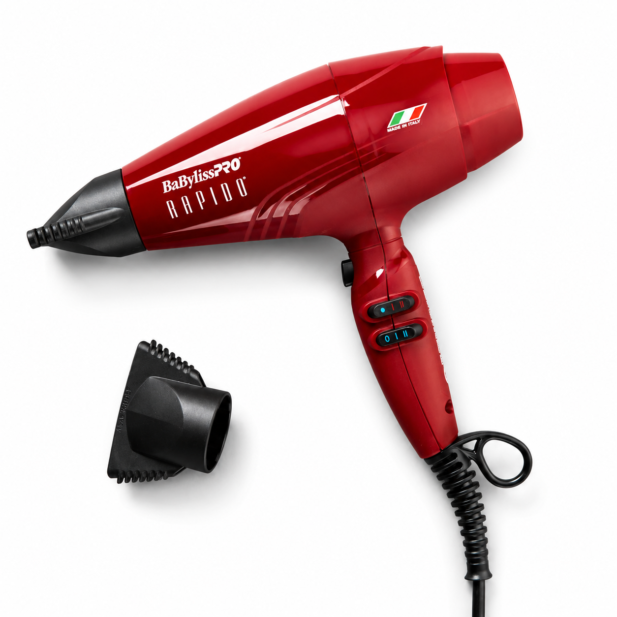 Red BaBylissPRO RAPIDO Blow Dryer 2000 Watts Professional Hair Dryer BRRAP1