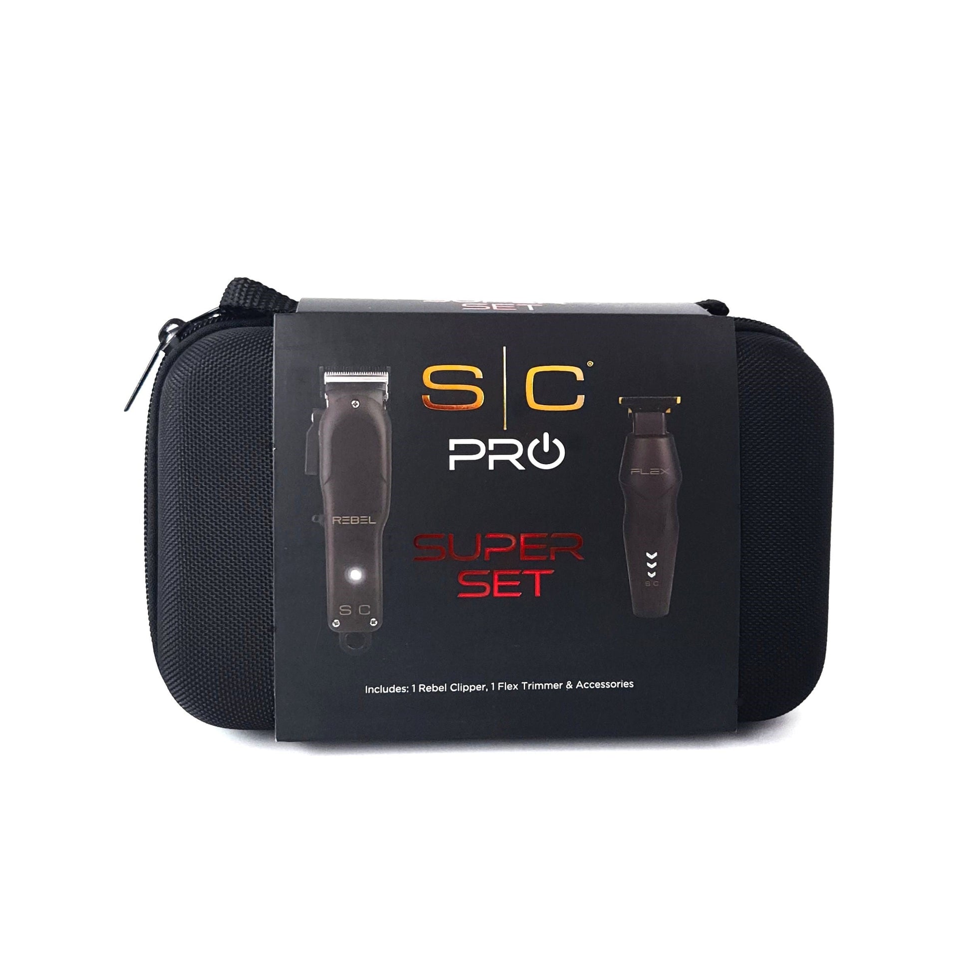 StyleCraft Pro Super Set Black Rebel Clipper & Flex Trimmer SC326B – Premium Clipper and Trimmer Combo for Precision Grooming