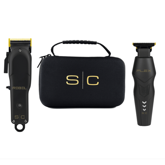 StyleCraft Pro Super Set Black Rebel Clipper & Flex Trimmer SC326B