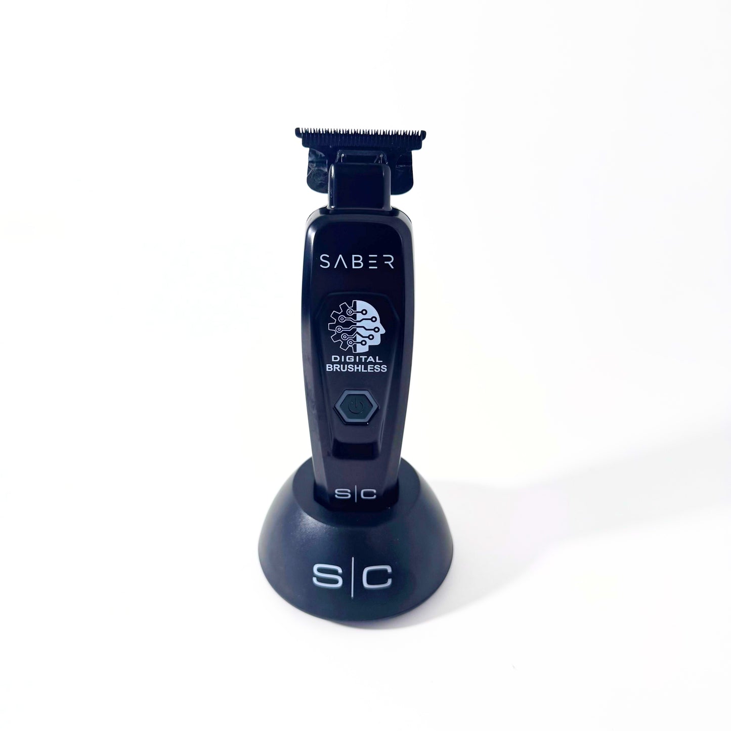 StyleCraft Black Saber Cordless Trimmer SC403B standing straight