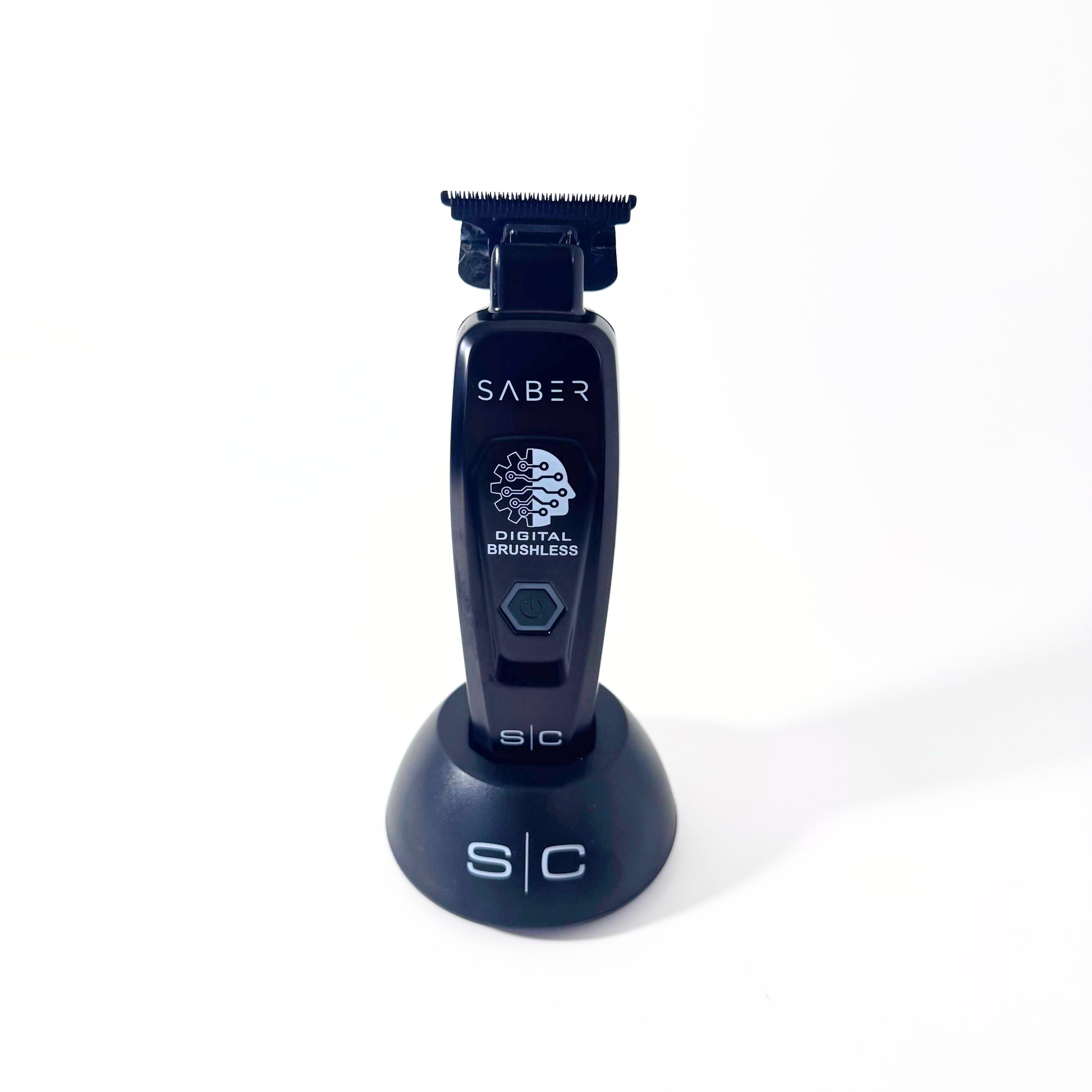 StyleCraft Black Saber Cordless Trimmer SC403B standing straight