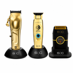 StyleCraft Gold Saber Clipper, Trimmer & Instinct Black Shaver Combo SC605G + SC405G + SC807B
