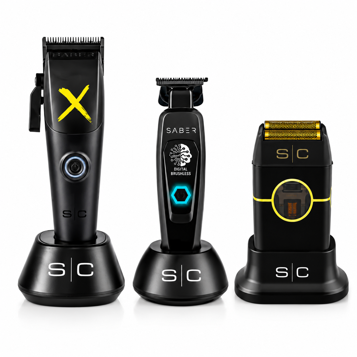 StyleCraft Instinct-X Clipper, Saber Trimmer & Instinct Shaver Combo SC608M + SC403B + SC807B