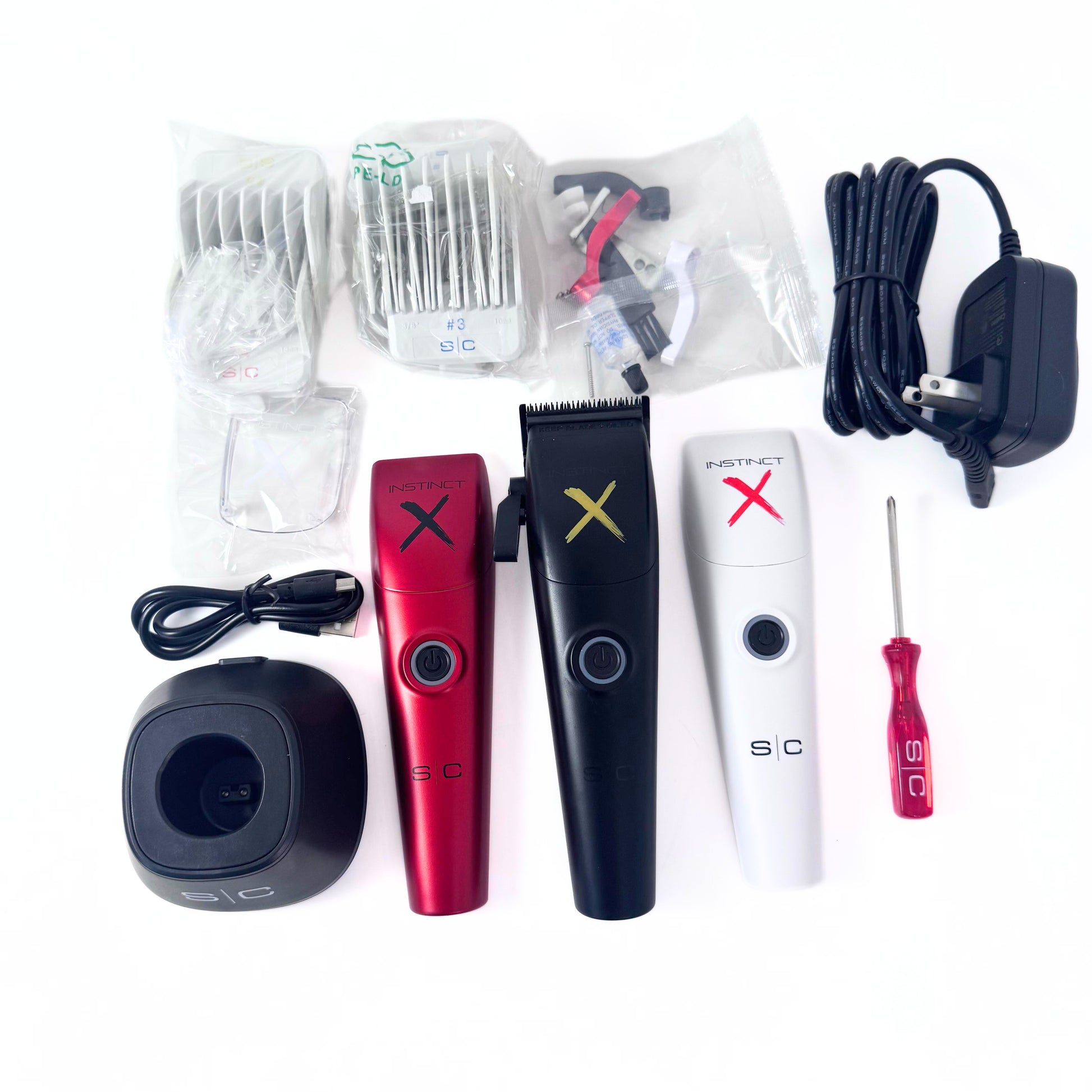 StyleCraft Instinct-X Cordless Clipper SC608M with accessories