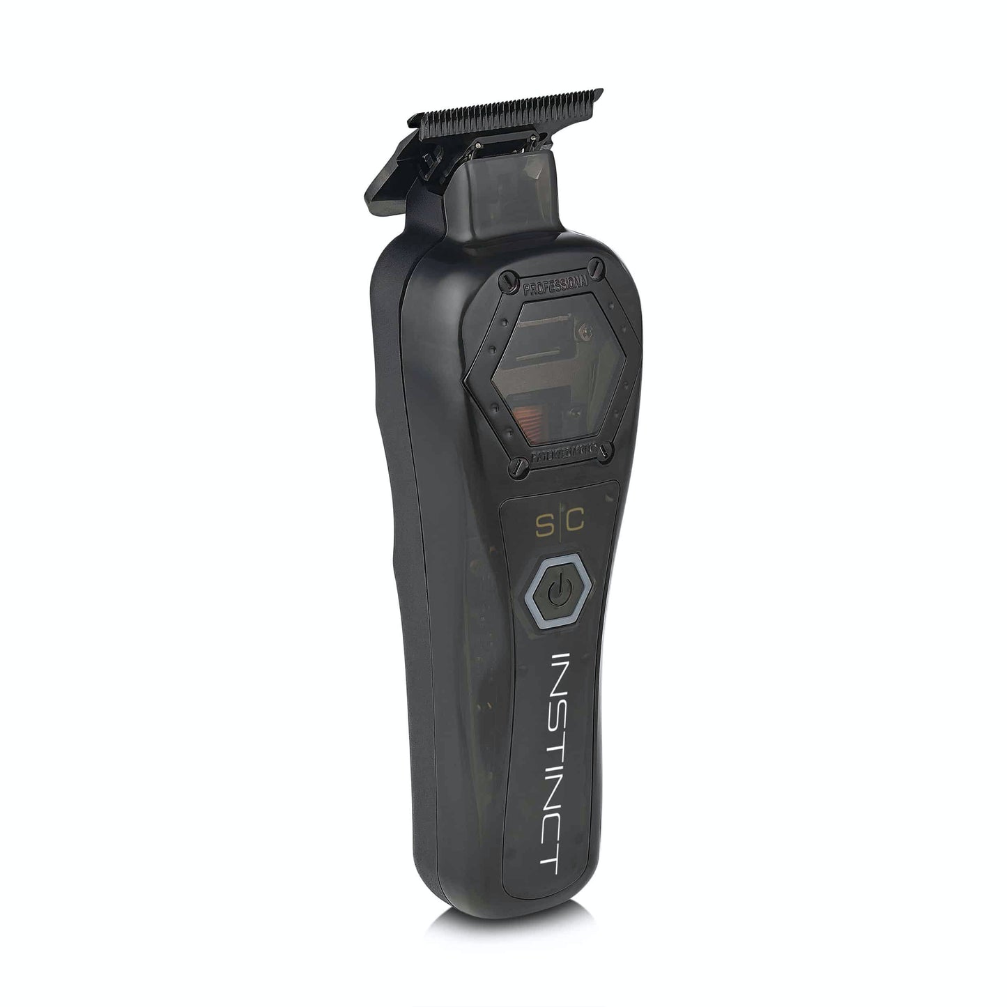 StyleCraft Instinct Metal Trimmer #SC410M – High-Torque Cordless Precision Trimmer black angle view