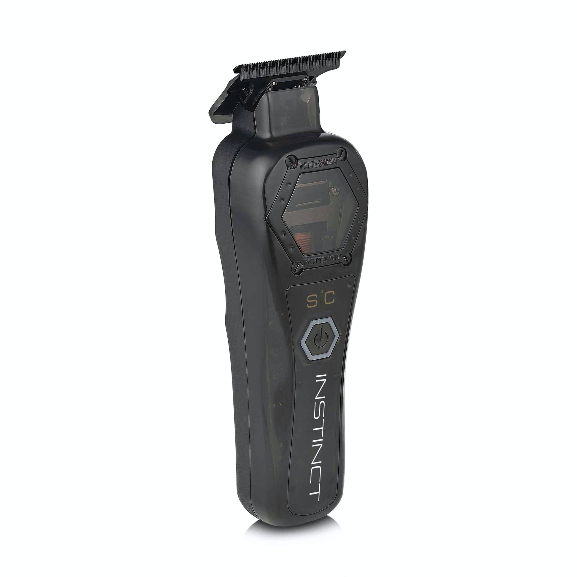 StyleCraft Instinct Metal Trimmer #SC410M – High-Torque Cordless Precision Trimmer black angle view