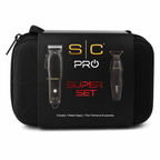 StyleCraft Pro Super Set Black Rebel Clipper & Flex Trimmer Premium Clipper SC326B