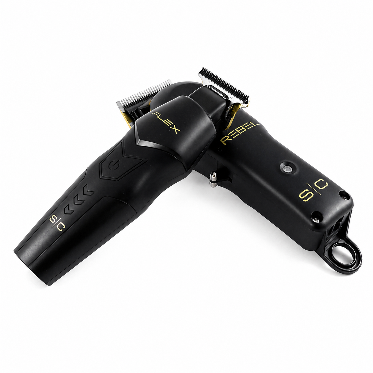 StyleCraft Pro Super Set Black Rebel Clipper & Flex Trimmer Premium Clipper SC326B