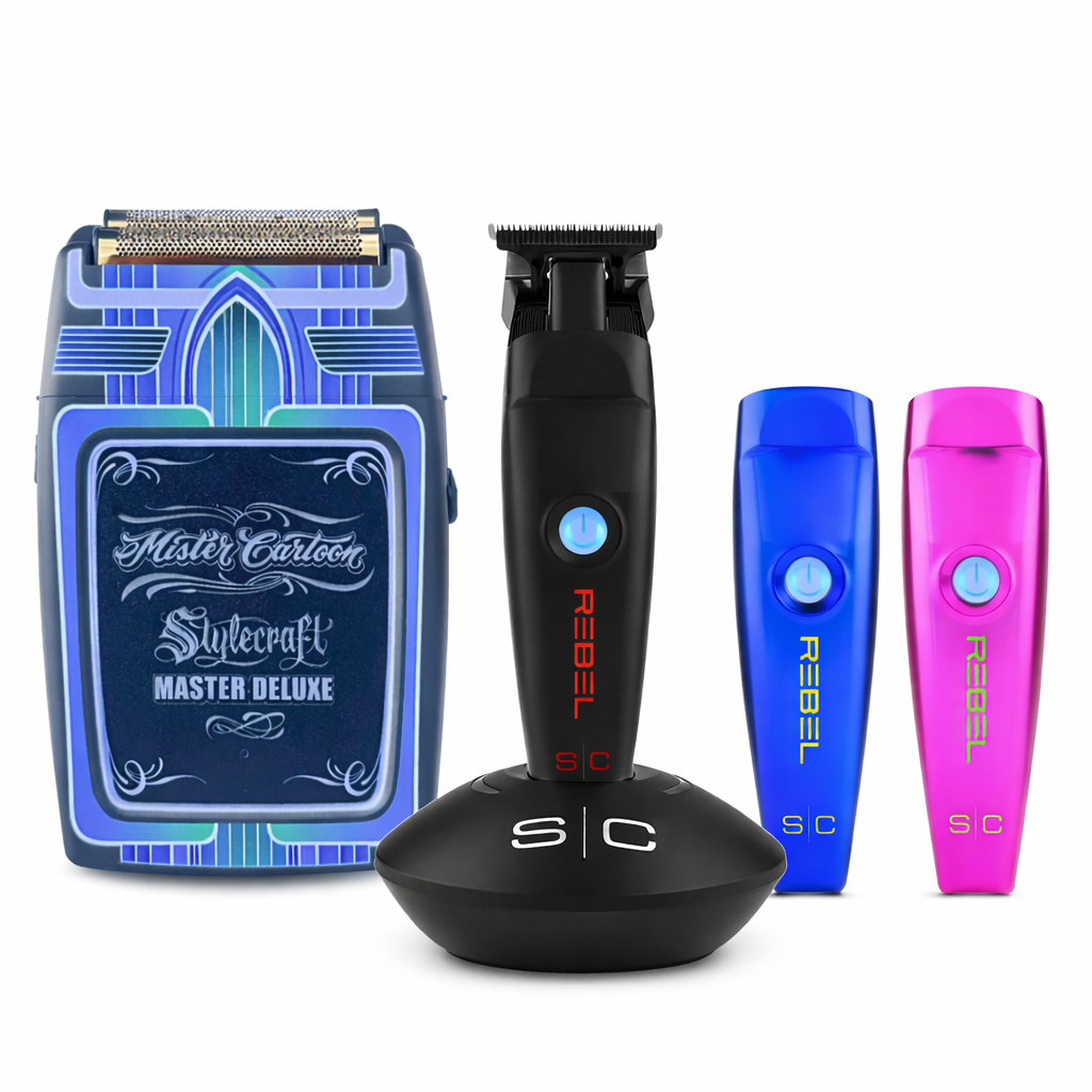StyleCraft Rebel Shaver Mister Cartoon Limited Edition & StyleCraft Pro REBEL Trimmer SC409M+SC809M