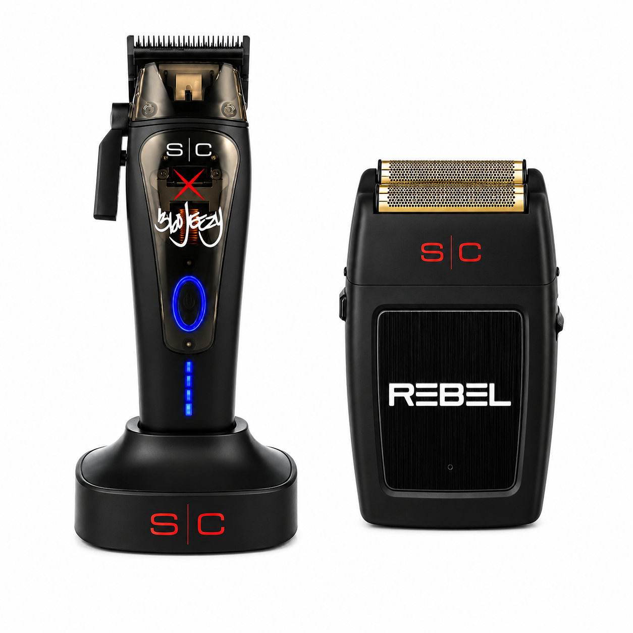 StyleCraft x 360 Jeezy Cordless Clipper & Rebel Super Torque Foil Shaver Combo SC614B + SC802B