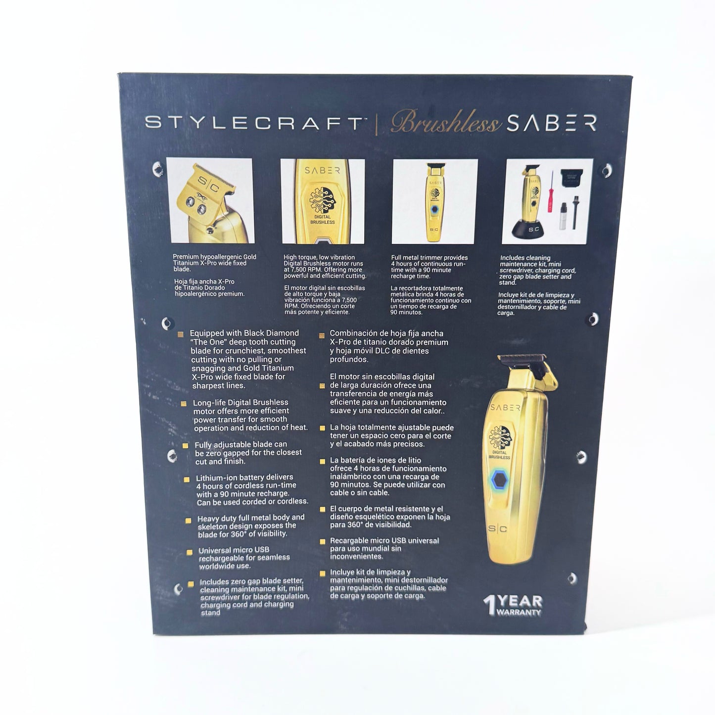 Stylecraft Gold Saber Trimmer SC405G back of box