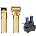 BaBylissPRO FXONE GoldFX Trimmer FX799G & Shaver FX79FSG Bundle + Dual Battery Charger