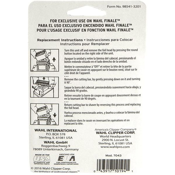 Wahl Professional 5 Star Series Super Close Finale Replacement Foil & Cutter Bar Assembly 07043