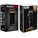 Wahl Black Cordless Senior Clipper & BaBylissPRO Black Double Foil Shaver Combo