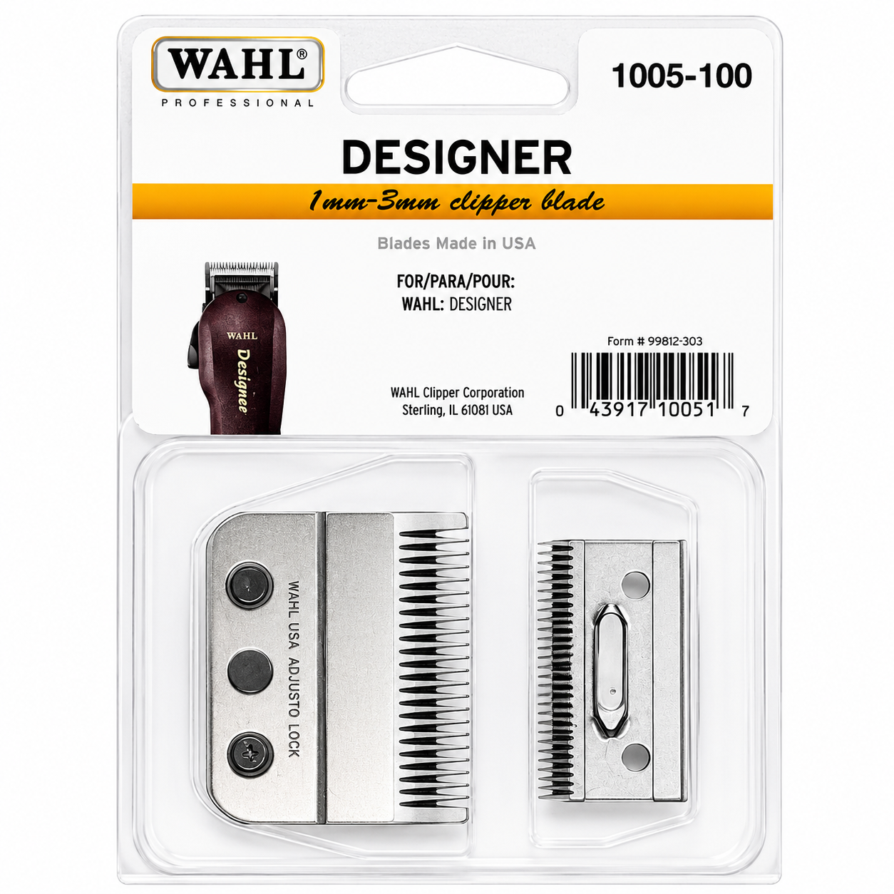 Wahl Designer Replacement Blade 1mm-3mm Adjusto-Lock 1005-100