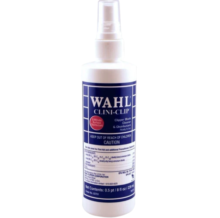 Wahl Professional Clini-Clip Blade Disinfectant Spray 8oz Fast-Acting Clipper Cleaner & Sanitizer 3701 