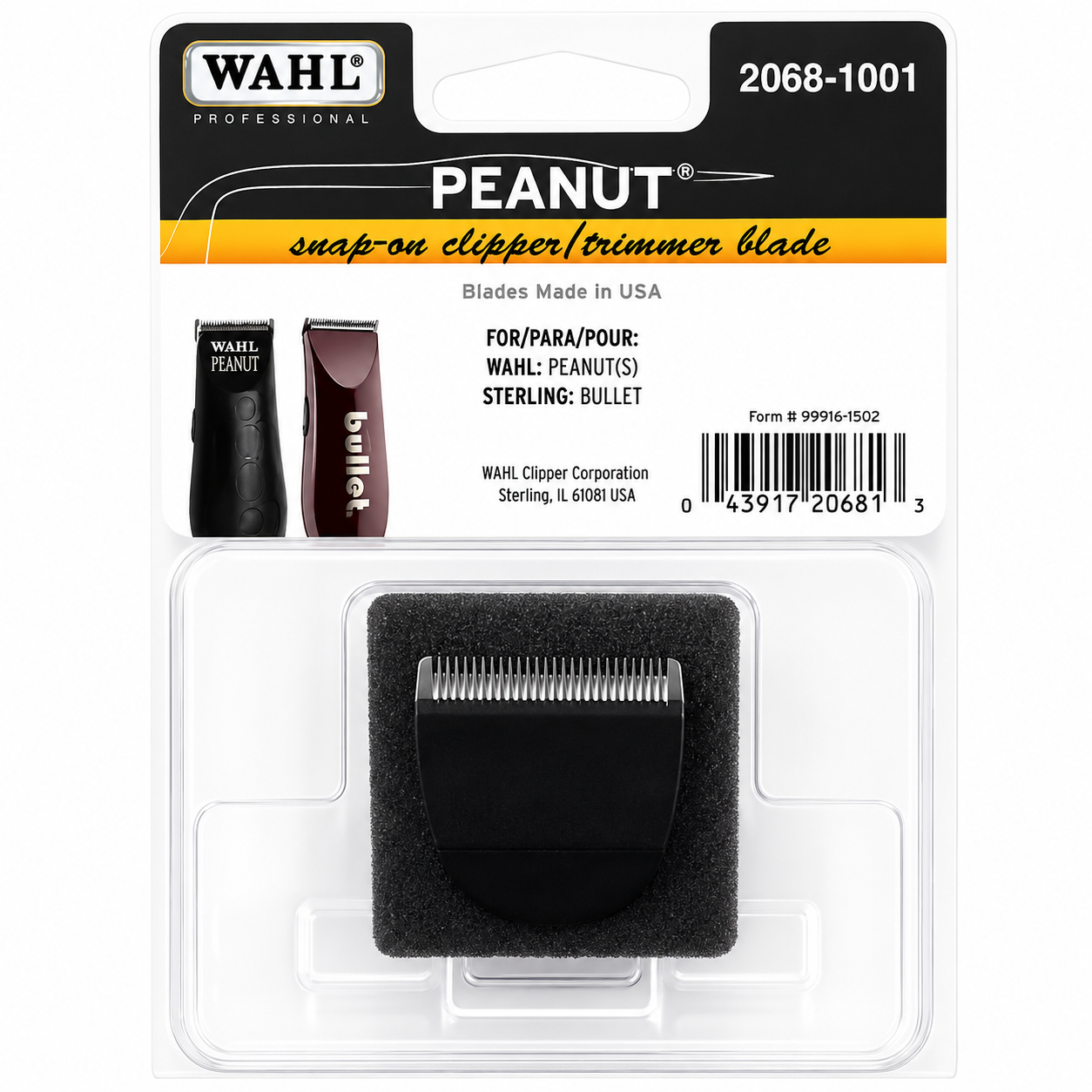 Wahl Professional Standard Peanut Replacement Blade Black 2068-1001