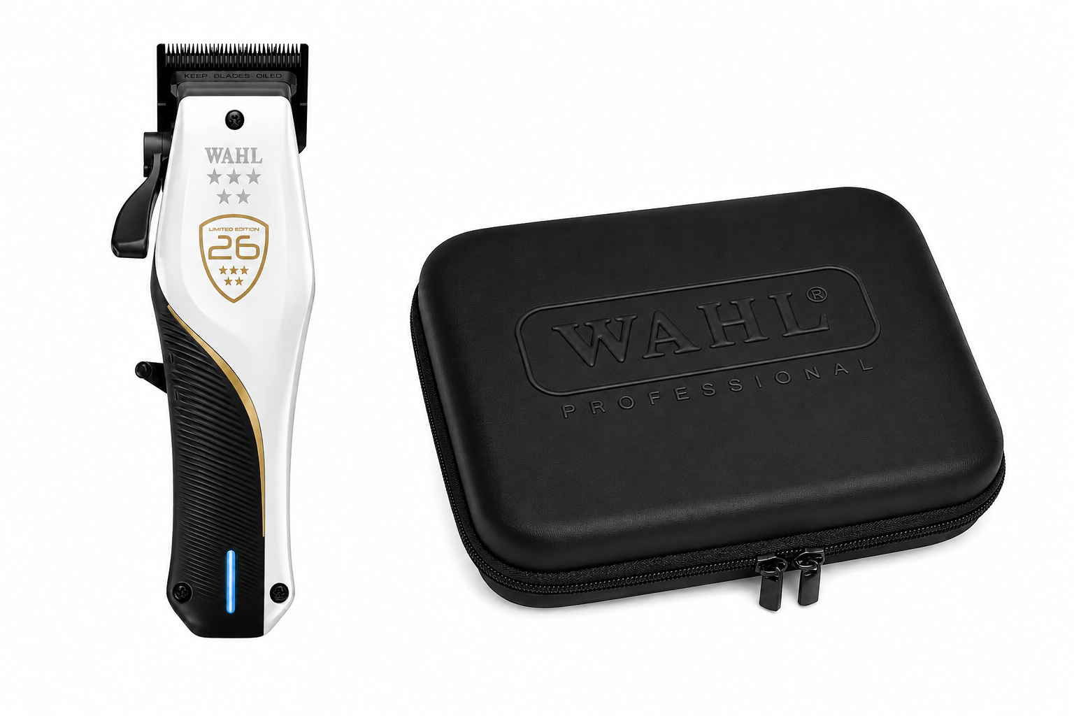 Wahl Professional Vapor CE Championship Edition Cordless Clipper & Storage Travel Case Combo 3030920+90728