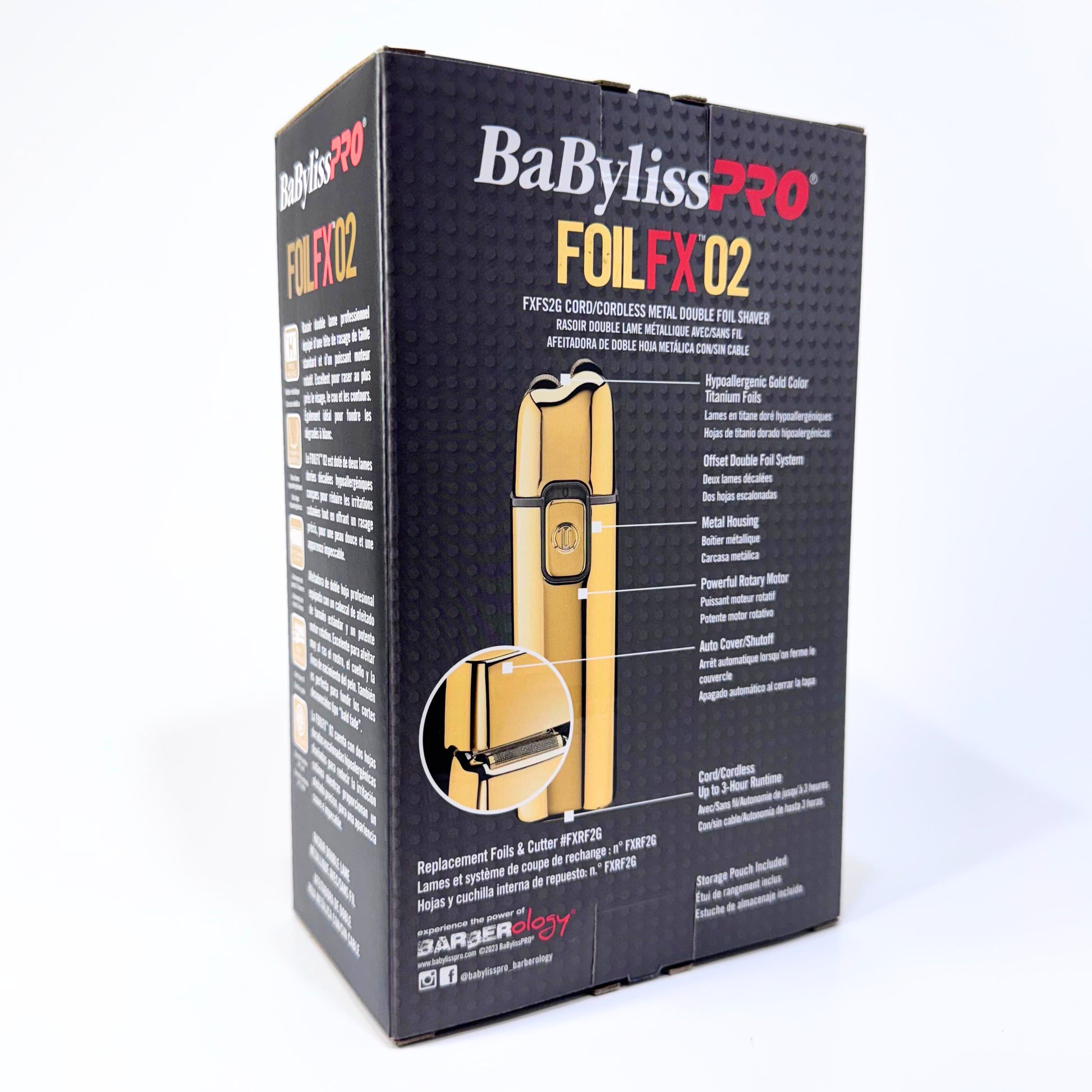 babylisspro fxfs2g gold shaver box back
